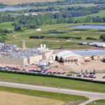 A current aerial photo of HyLife’s packaging plant in Neepawa. Expansion plans include increasing the plant by 130,000 square feet.