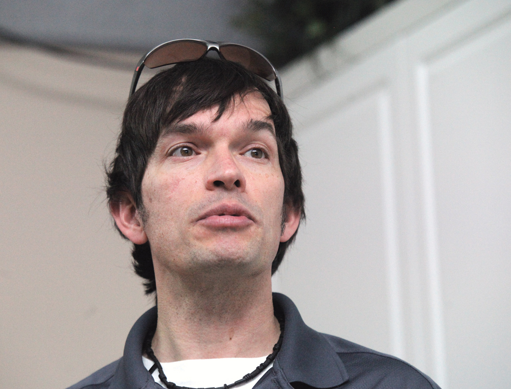 Mitchell Timmerman speaks at St. Jean Baptist Farm Days.