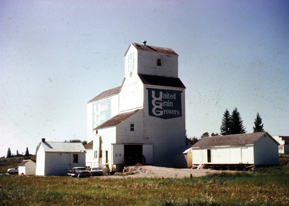 An 82,000-bushel grain elevator at Shortdale, on the CNR Togo Subdivision in what is now the Municipality of Roblin, was built in 1933 by United Grain Growers. It was demolished in November 1995, one of the last vestiges of a once-thriving community that boasted a blacksmith, three general stores, pool hall, two dance halls, school, and 200 inhabitants. The last buildings were destroyed by a grass fire in April 2007.