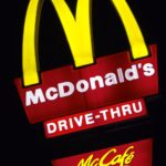 Large outdoor McDonald's Drive-Thru and McCafe sign
