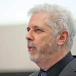 Owen Roberts speaks at the University of Manitoba.