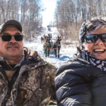 David and Marnee Bonchak of Solsgirth enjoy the view from the back of
Jim Lane’s sleigh, out of Birtle.