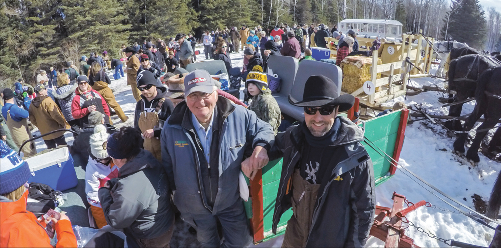 Event organizers Steve Novalkowski (l) of Grandview and Clint Marzoeff of Inglis were all smiles with the attendance and weather for the 20th RMNP sleigh ride.