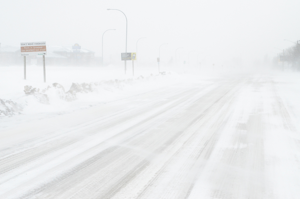 Winds up to 87 kilometres an hour hit Brandon Mar. 6-7 during a storm that stranded travellers throughout western Manitoba.