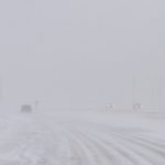 Near whiteout highway conditions near Brandon, Man., March 7, 2017.