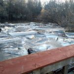 Ice clogs the Boyne River in Carman, backing up water into residential areas. The town and neighbouring RM were among the eight areas to announce states of emergency as of April 2.