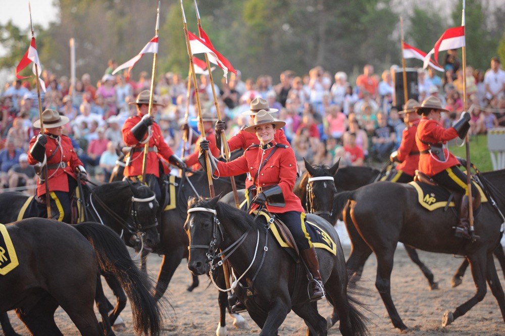Royal Canadian Mounted Police Musical Ride performing at the 25th annual Canadian sunset Ceremonies in Ottawa on June 29, 2014.