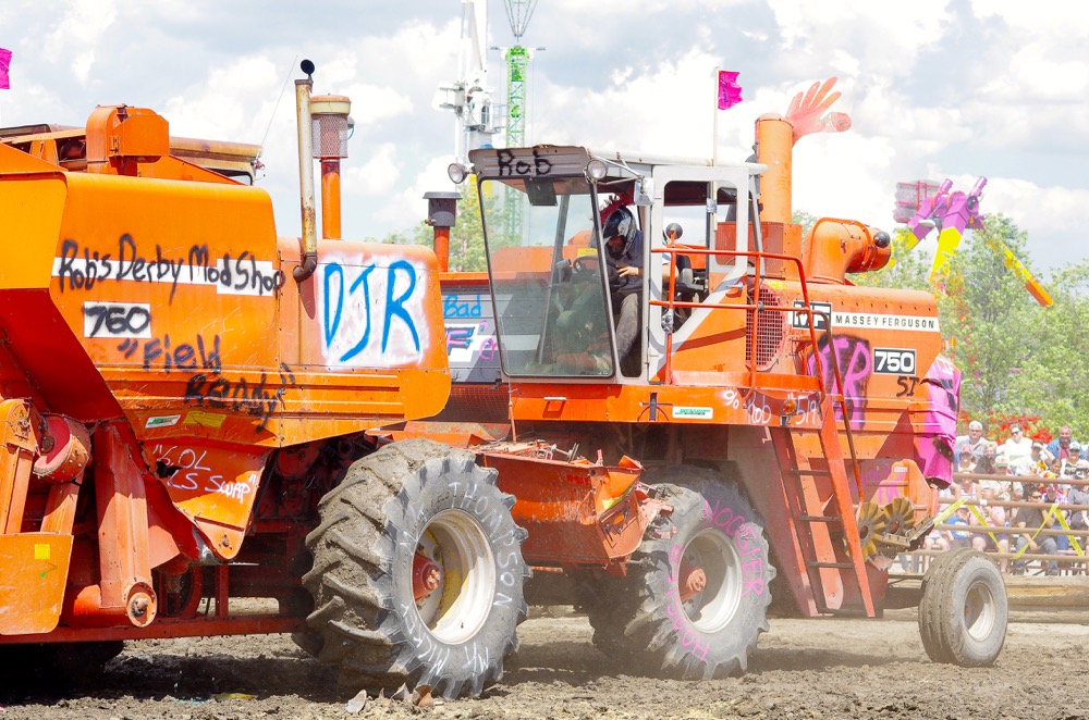 It was header on header destruction as combines took to the ring in the demolition derby during the last day of the Manitoba Summer Fair in Brandon. The fair ran June 7-11.