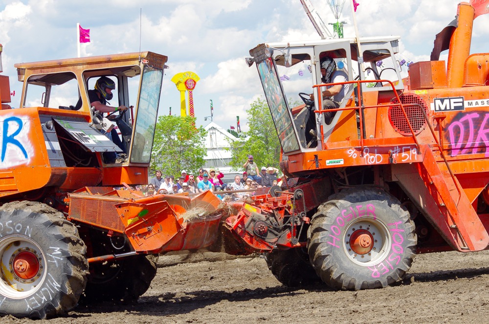 It was header on header destruction as combines took to the ring in the demolition derby during the last day of the Manitoba Summer Fair in Brandon. The fair ran June 7-11.
