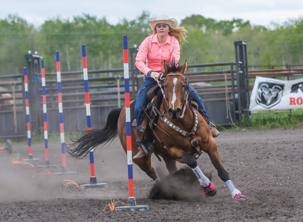 Jenna McNabb of Esterhazy, Sask. tipped one pole but still had a great time.