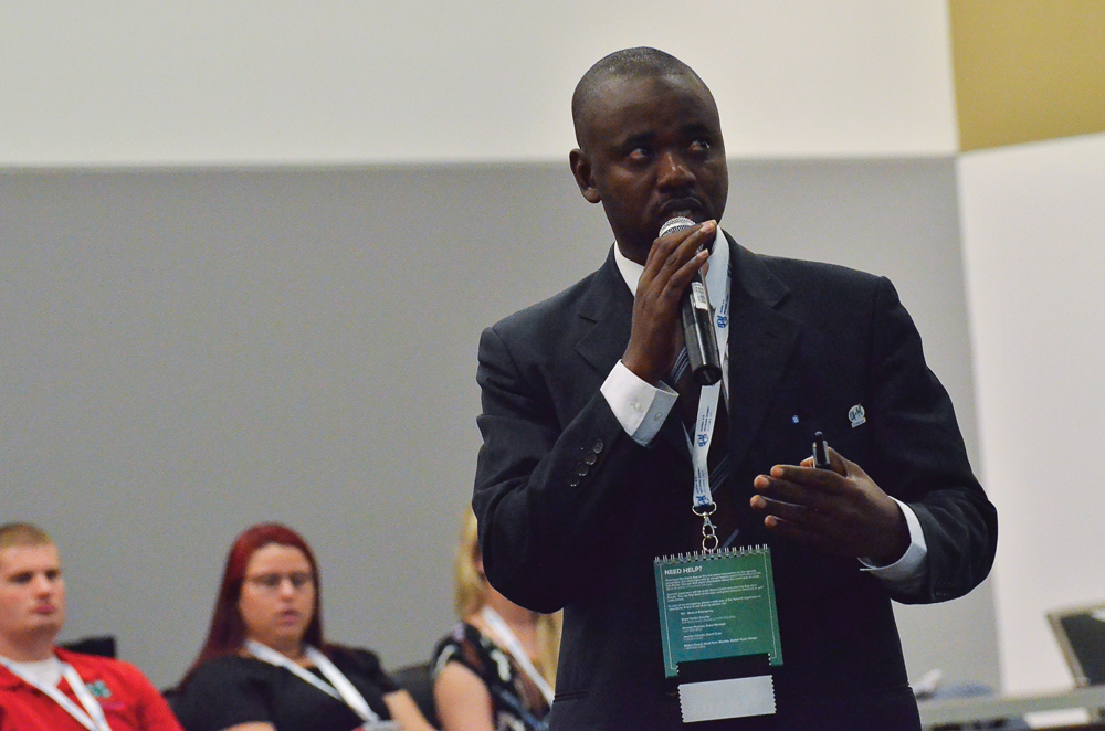 Ousman Sonko presents to Global 4-H Summit attendees. The summit ran July 11-14, 2017,  in Ottawa.