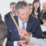 Dakota Tipi First Nation took part in the Roquette groundbreaking near Portage la Prairie Sept. 28. Chief David Pashe (r) passes the pipe to Premier Brian Pallister.