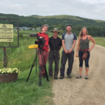 Producer and director of “From Seed to Seed” Katharina Stieffenhofer (r) and cinematographer Bryan Sanders (l) pose with two of the film’s subjects Brandon-area organic farmers Ian and Zach Grossart.