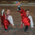Shevchenko Dance Ensemble members, Ethan Duncan (l) and Alex Gerrard, showcased energetic movements known to be part of Ukrainian dance.