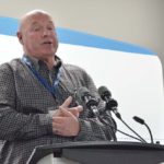 Don Campbell relays the peaks and valleys he had to navigate while starting up an emerging aerial application company using drones. Campbell was one of several speakers during a precision agriculture workshop in Southport.