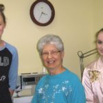 Laci Buydens (left) and Nikki Anderson (right) were two of the Gladstone Handi-Workers members who nominated Heather Lea for one of 4-H Canada’s leader of the year awards. Both have done Fibres and Fabrics projects with her and this year are vice-president and president of their 4-H Club. Keira Reimer, the third nominator and club secretary, was not available for the picture.