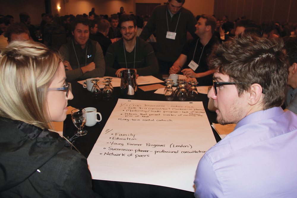 Delegates to the Keystone Agricultural Producers annual general meeting and participating in the Young Farmer’s program had an opportunity to talk in groups about the questions the Becoming A Young Farmer research is posing.
