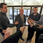 Manitoba’s Minister of Agriculture Ralph Eichler, speaks to reporters at Keystone Agricultural Producers annual general meeting in Winnipeg.