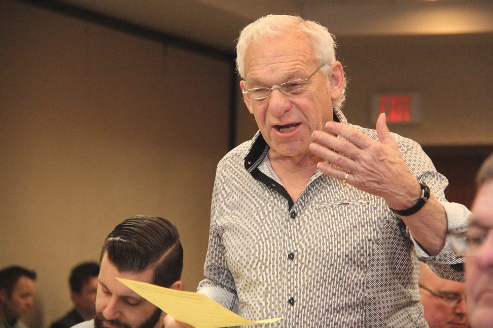 Lowe Farm farmer Butch Harder told the seed growers’ meeting he opposes additional royalties for cereal breeders, calling the plan a “seed tax.”