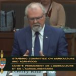 Former agriculture minister and Conservative MP Gerry Ritz speaking to the House of Commons agriculture committee’s emergency meeting on the grain transportation backlog in Ottawa March 19.