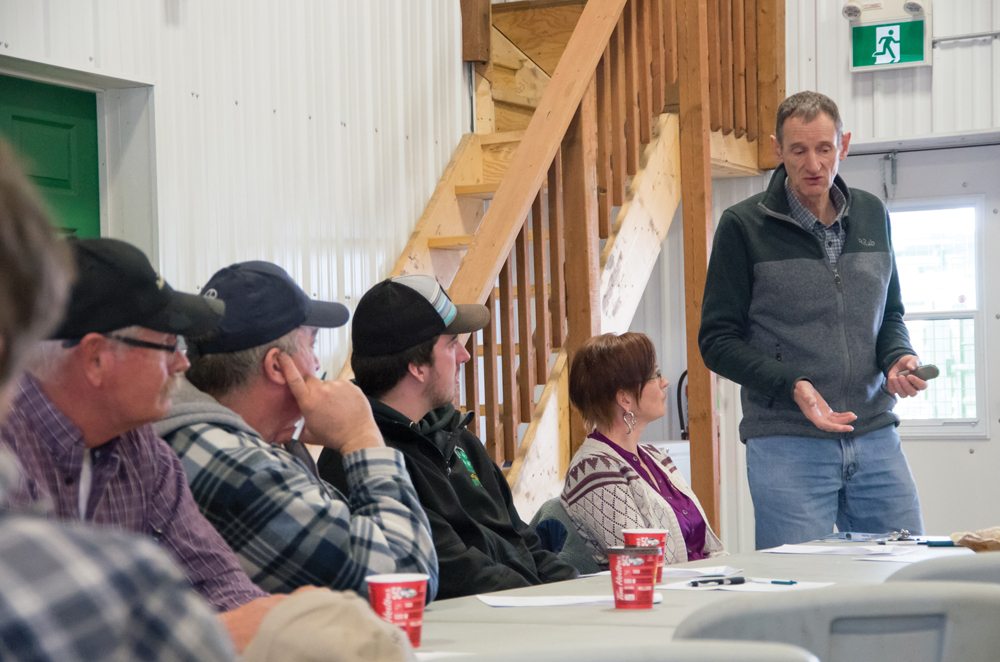 Rob Tremblay, bovine and equine specialist with Boehringer Ingelheim (Canada) Ltd.,  lays out timing concerns when vaccinating cows to protect the unborn calf.
