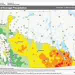 The winter precipitation in the map shows the precipitation for the period to date. Most of Manitoba has received less than 60 per cent of normal precipitation during this winter. Southeastern Saskatchewan is also below 60 per cent of normal, while the rest of the province is below 85 per cent of normal. In Alberta, southern regions have received above- normal precipitation along with most of the Peace River region.