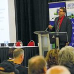 Michael Legary gives an update on cannabis policy on behalf of the province during an Association of Manitoba Municipalities seminar in Brandon.