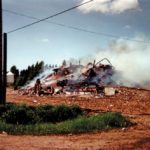 A 166,000-bushel elevator at Durban, on the CNR line in what is now the  Municipality of Swan Valley West, was built in 1966 by Manitoba Pool  Elevators to replace an older elevator dating back to 1925. The elevator  was destroyed by lightning on June 15, 1995 but was not replaced. The  Cargill elevator in the background, bought from National Grain in 1975,  was closed in 2000 and demolished the following year. It was the last  elevator at Durban.