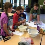 Youth learn cooking skills at the North Dakota 4-H Camp.