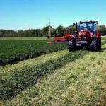 A mixed grass/alfalfa field gets its first cut in EastMan.