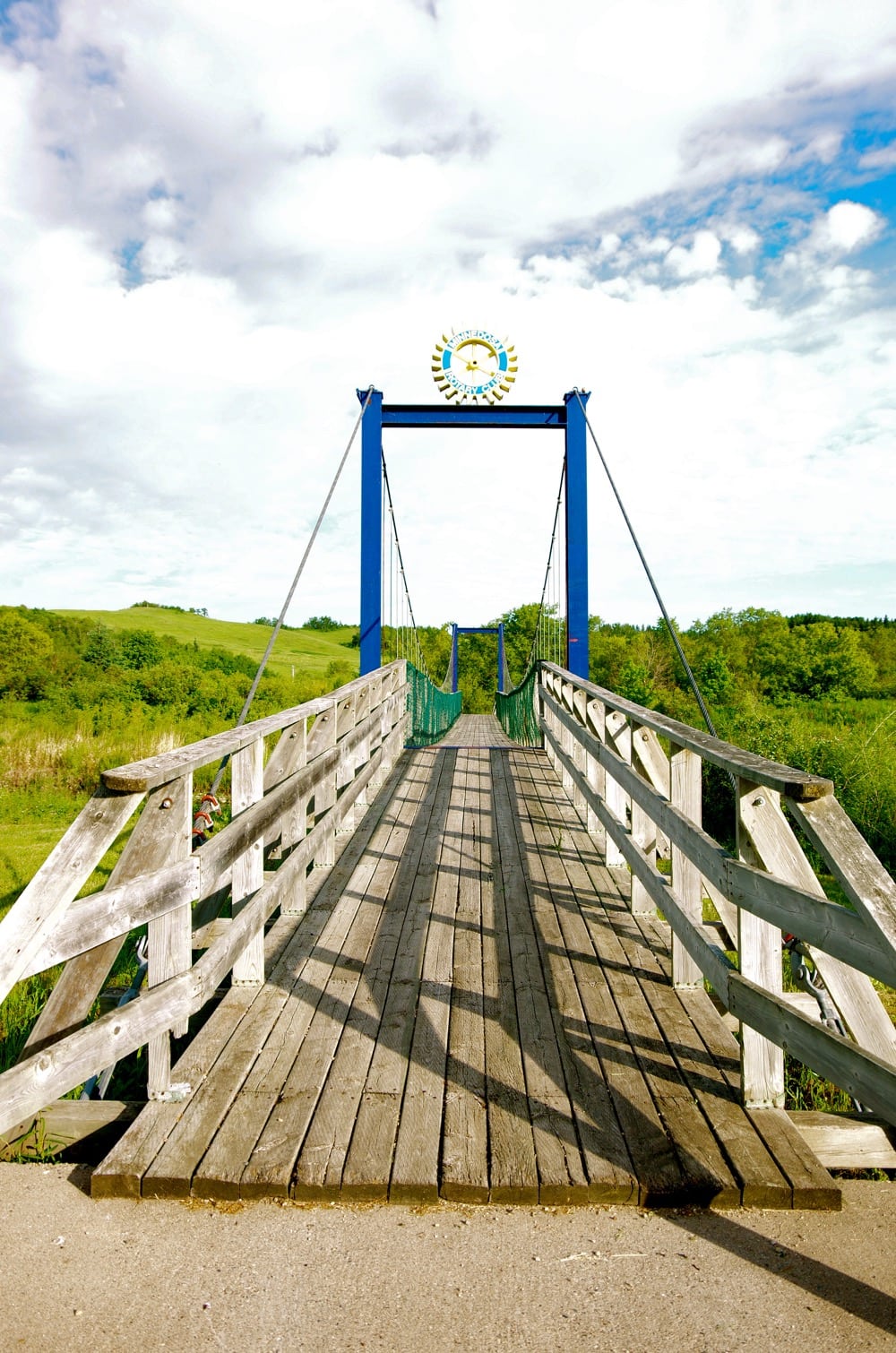 Minnedosa’s trails make a stop at the town’s swinging bridge.