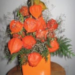 Chinese lanterns can be used to make attractive arrangements.