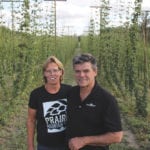 Lyn and Randy Tye are gradually establishing about 15 acres of hops on their acreage near Boissevain to supply locally grown hops to Western Canada’s expanding craft brewing sector.