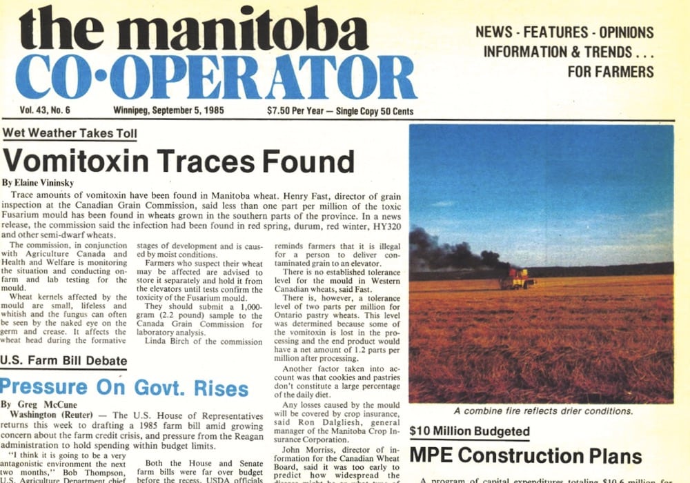 Conditions ripe for fusarium, vomitoxin in wheat