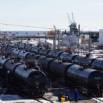 Grain shippers worry oil cars like these will displace hopper cars, especially in light of a recent Alberta government announcement to buy oil cars to get more crude to market.