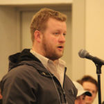 District 6 farmer Rauri Qually spoke in favour of a resolution to give landlords an income tax break for renting land at a reduced rate to young farmers during KAP’s 35th annual meeting Feb. 5 in Winnipeg. The resolution was referred to a KAP committee for further study.