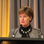 Canada’s new agriculture minister, Marie-Claude Bibeau, sworn in March 1, made her first formal address March 7 to the inaugural Canadian Crops Convention in Montreal where she stressed her priorities include ensuring market access for Canadian agricultural exports. Bibeau told reporters she was surprised there hasn’t been a female agriculture minister until now given the role women play in family farms.  PHOTO: ALLAN DAWSON