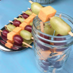 Grapes and cheese on skewers. A fun way to serve fruit and cheese while also controlling portion size.