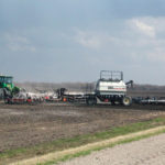 Ken Heaman of Agassiz Seed Farm was seeding wheat April 24 north of Roland.