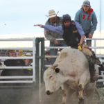 Hayden Charney marked a score of 87 at Broncs & Bulls this spring at Waywayseecappo First Nation, to win the bull riding title.