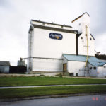 Selkirk Pool: A 40,000-bushel Manitoba Pool elevator at Selkirk opened in mid-August 1948. Fully renovated in 1971, a 100,000-bushel crib annex (at left in this 1999 photo) was built beside it in 1976, supplementing a 50,000-bushel balloon annex (at right) from 1953. Closed by Agricore in October 2000, the facility was demolished in early April 2002.