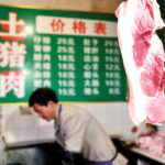 Fresh meat for sale at a grocery market in the city of Zunyi, in China’s Guizhou province. The country's pig farming industry is undergoing a second crisis in a decade, this time caused by African swine fever.
