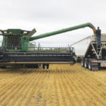 The Arborg growing project harvested 75 acres of wheat on September 9 with six combines and one swather. The project yielded 4,175 bushels, raising just over $25,000, said a spokesperson from the Canadian Foodgrains Bank.
