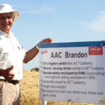 Ron DePauw, creator of AAC Brandon, at a field day where the variety was introduced to growers by SeCan in 2015.