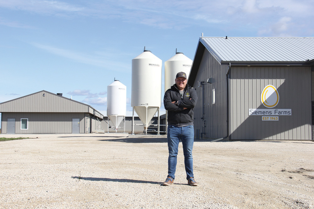 Harley Siemens at his farm site near Rosenort.