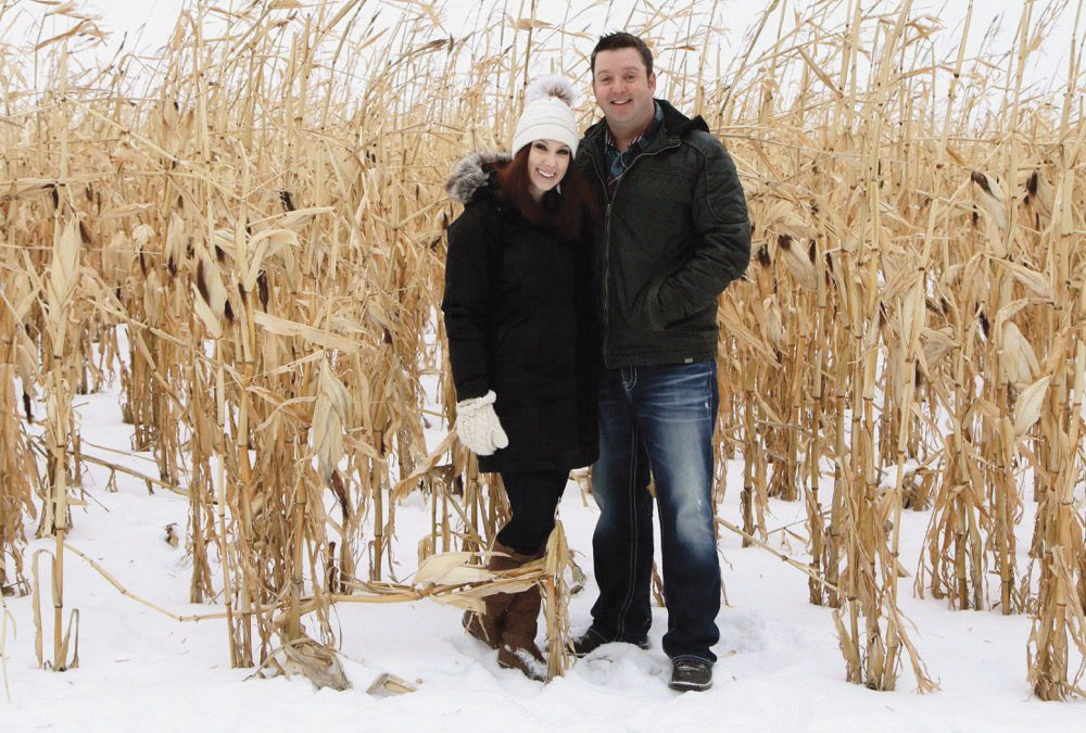 Brooks and Jen White farm about  7,500 acres near Pierson, Manitoba. 