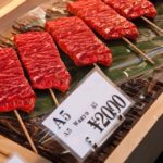 Wagyu beef on skewers at a Tokyo market. (Michal_Staniewski/iStock/Getty Images)