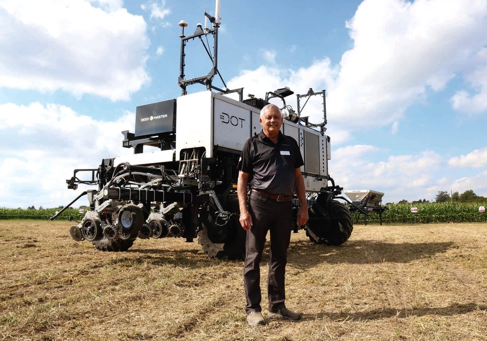 Norbert Beaujot’s DOT system, shown here in Woodstock, Ont. in September 2019, has a new majority owner in South Dakota-based Raven Industries. (Farmtario photo by John Greig)
