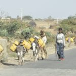 The highways in rural Ethiopia resemble sidewalks due to the high volume of pedestrian traffic. (Laura Rance photo) 
