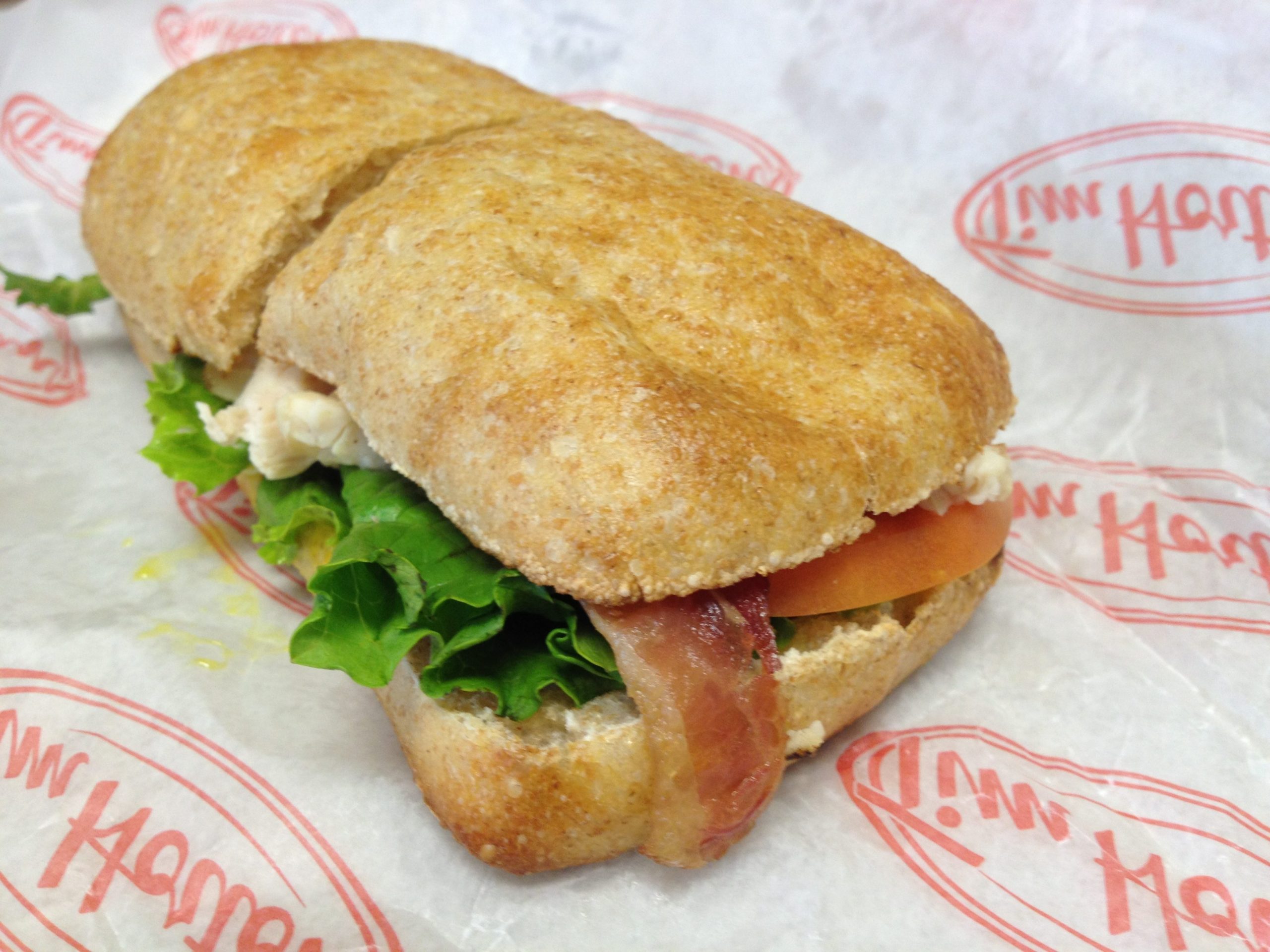 Tim Hortons expects its pork, such as the bacon in this toasted chicken club, to be sourced from stall-free hog suppliers by 2022. (Dave Bedard photo)

